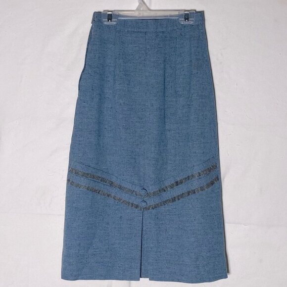 Vintage Handmade Blue Midi Skirt XS - Picture 2 of 9